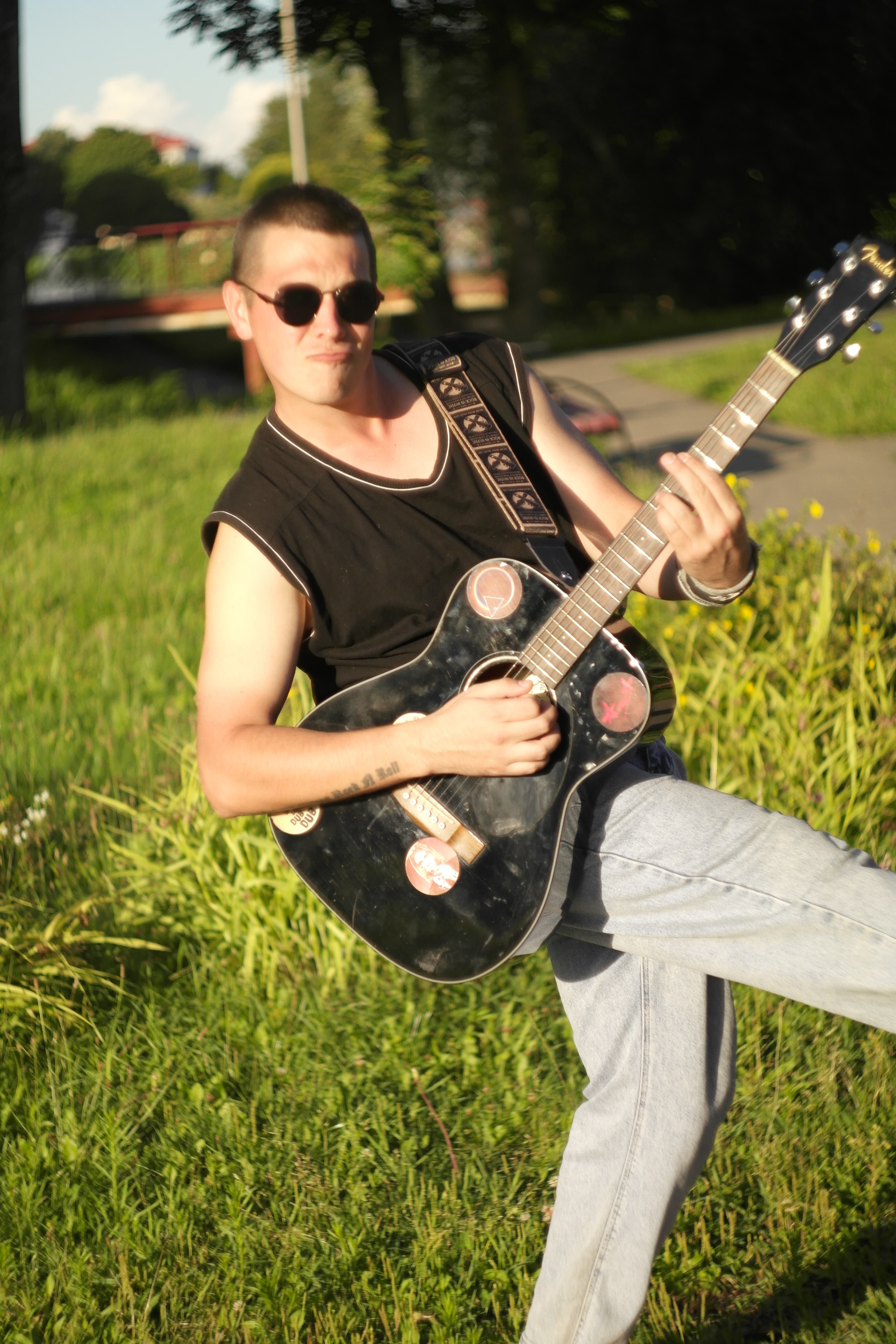 Misha with guitar